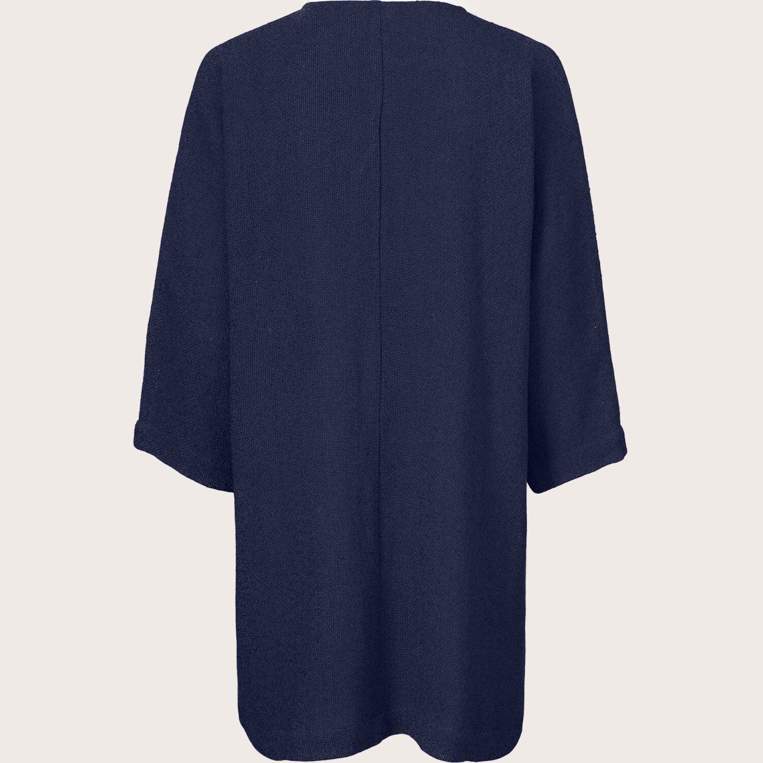 Lange Jacke Aus Boucl&eacute;, Navy