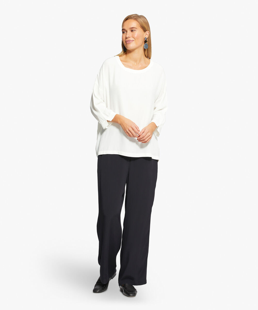 Viskosebluse Mit 3/4 &Auml;rmeln, Cream