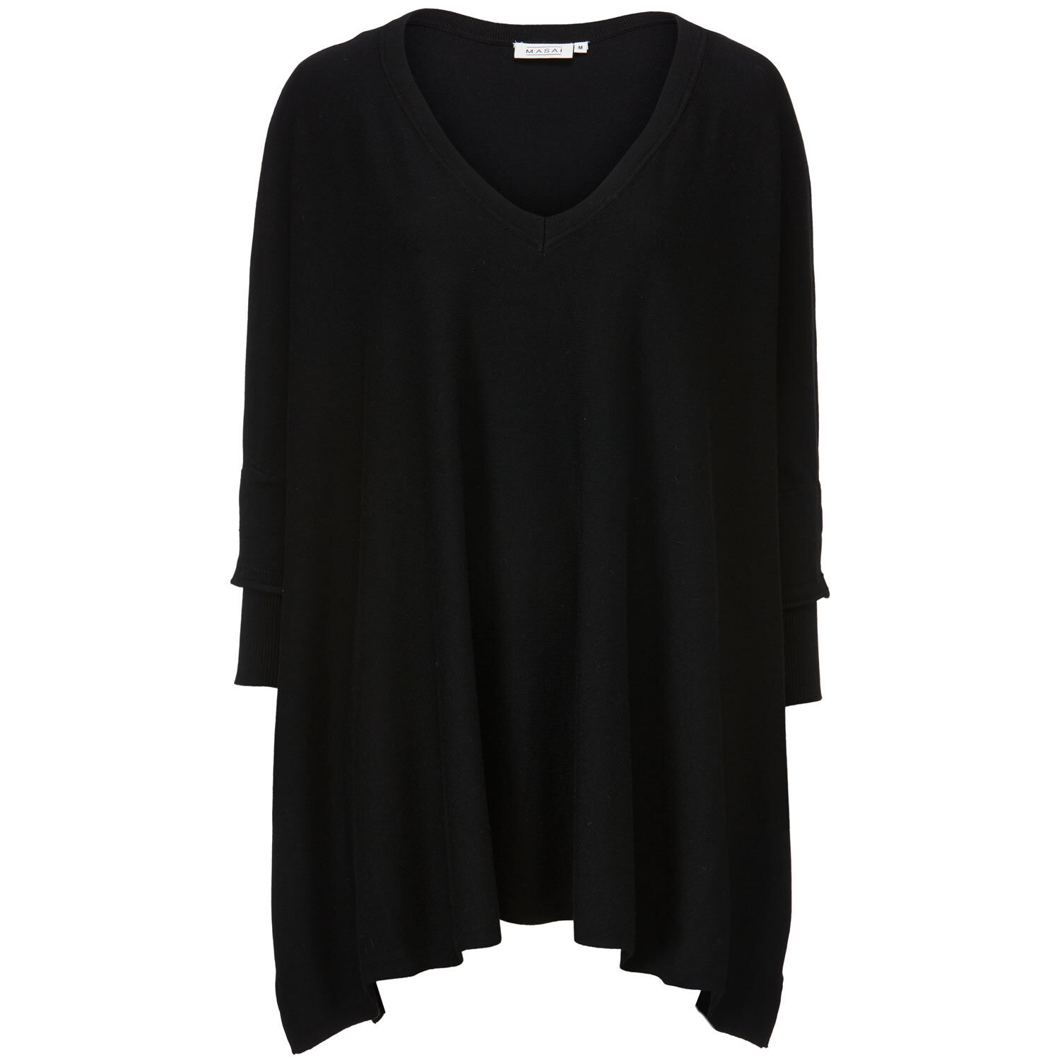 Oversize-Strickpullover mit schmalen &Auml;rmeln, Black