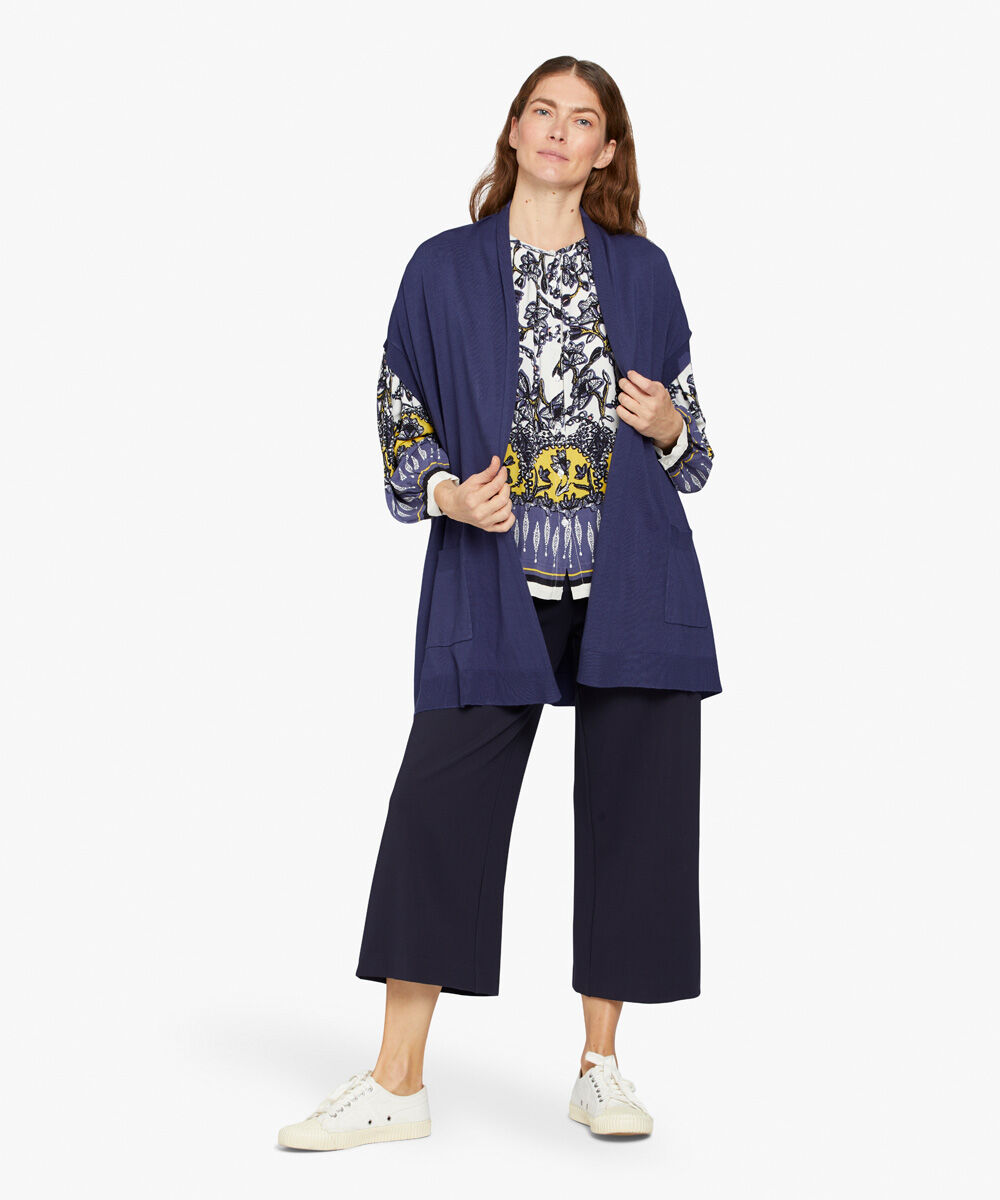 Schwere Jerseyhose mit weitem Bein, Navy