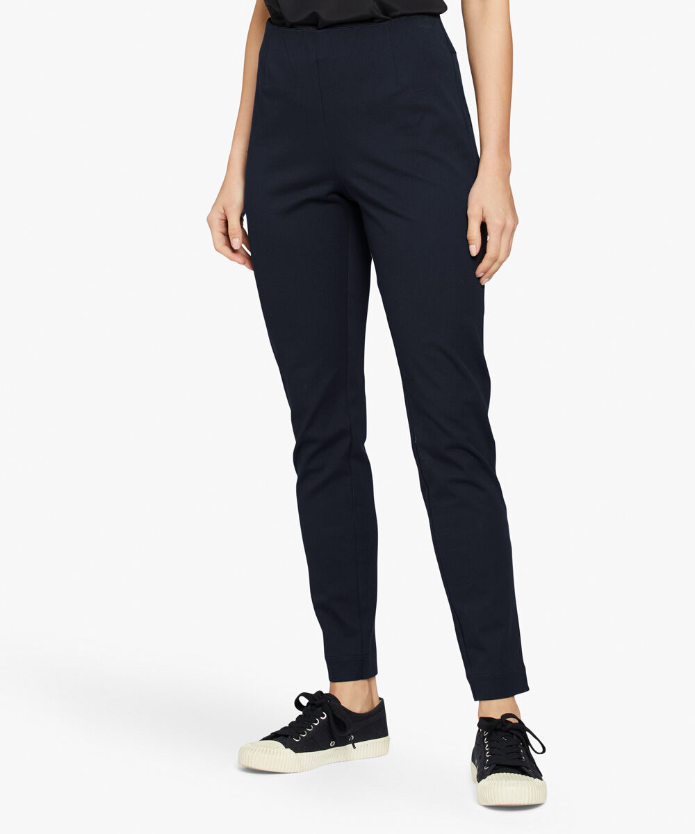 Eng anliegende Hose aus Baumwollstretch, Navy