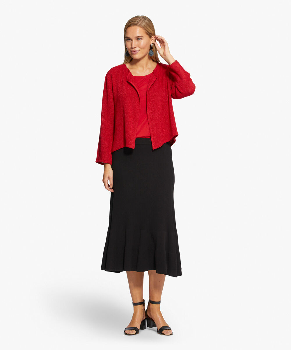 Kurze Jacke Aus Boucl&eacute;, Scarlet Sage