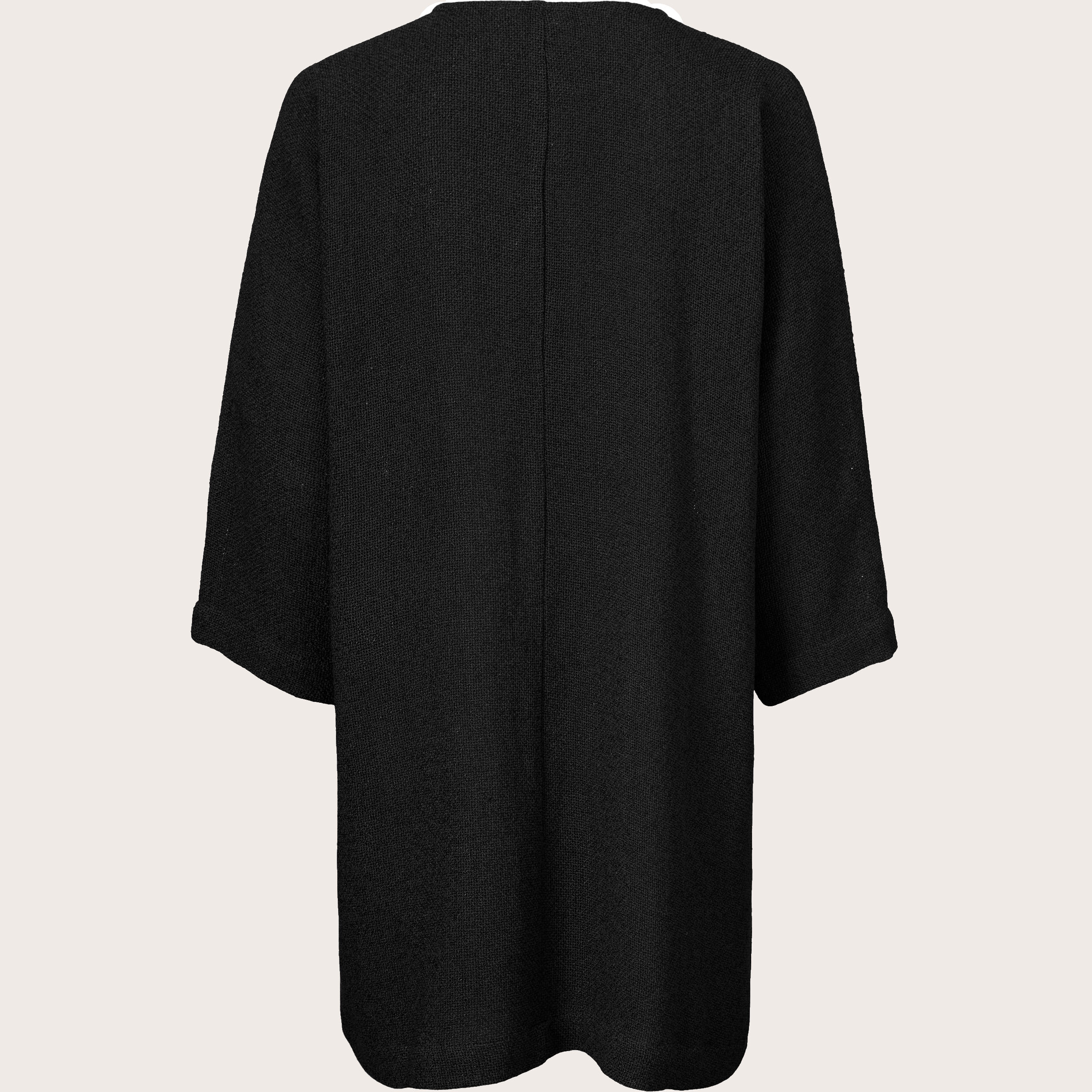 Lange Jacke Aus Boucl&eacute;, Black